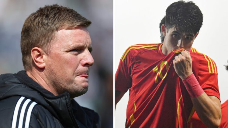 Eddie Howe managing Newcastle United. Antonio Cordero playing for Spain U19s.