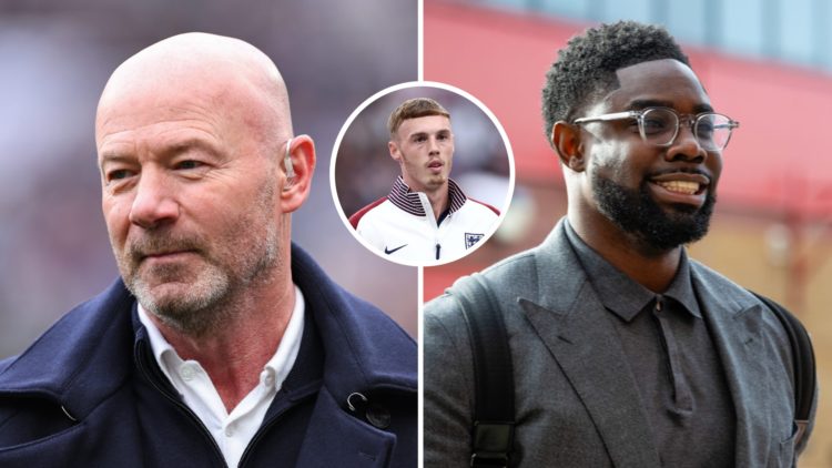 Alan Shearer doing punditry, Micah Richards doing punditry, Cole Palmer playing for England