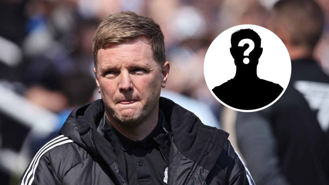 Eddie Howe managing Newcastle United at St James' Park, mystery player