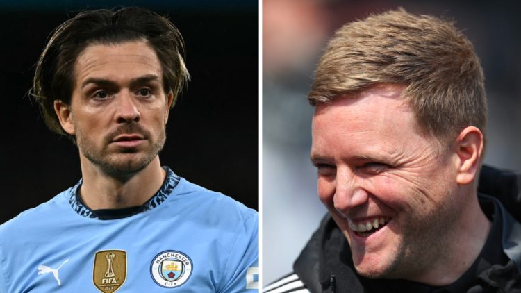 Jack Grealish playing for Man City. Eddie Howe managing Newcastle United.