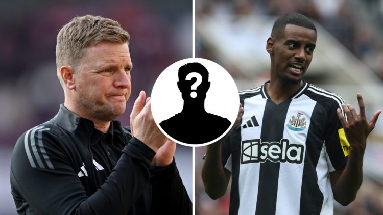 Eddie Howe claps the Newcastle United fans, Alexander Isak playing for Newcastle United, mystery player