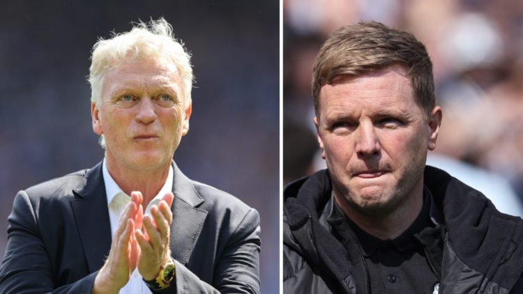 David Moyes applauds Everton fans after the final game at Goodison Park, Eddie Howe managing Newcastle United