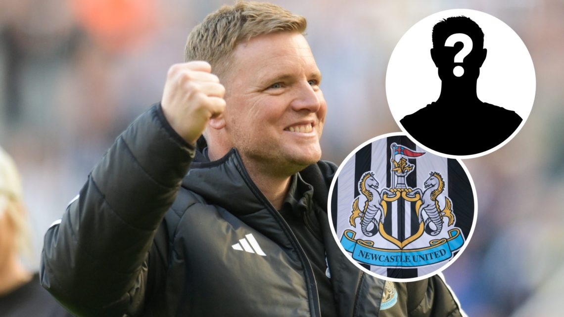 Newcastle United's manager Eddie Howe celebrates Newcastle qualifying for the Champions League next season during the Premier League match between ...