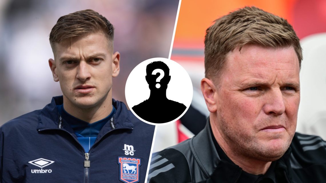 Liam Delap set to play for Ipswich Town, Eddie Howe watching his Newcastle United team, mystery player inset