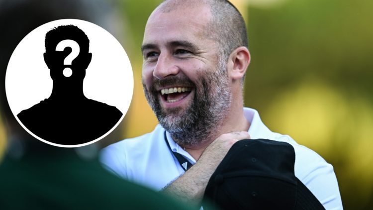 Inset, mystery player. Newcastle United sporting director Paul Mitchell seen smiling.