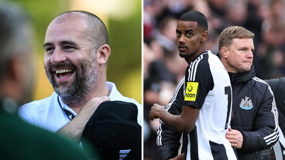 Paul Mitchell at Adidas HQ during Newcastle United's pre-season, Alexander Isak passes Eddie Howe after being substituted during a Newcastle United...