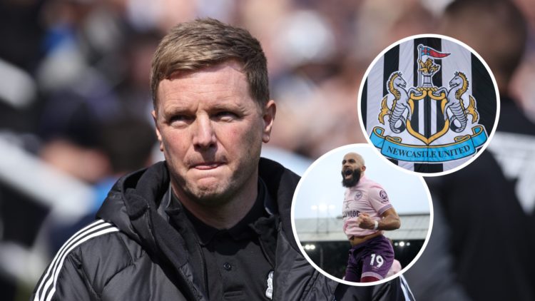 Newcastle United Manager Eddie Howe is present during the Premier League match between Newcastle United and Chelsea at St. James's Park. Inset: The...