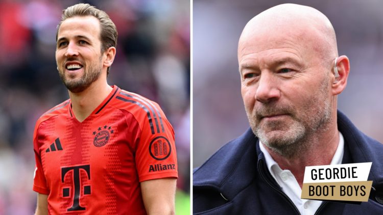Harry Kane playing for Bayern Munich. Alan Shearer talking as a pundit.