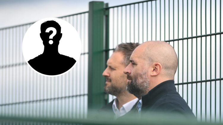 Newcastle United Sporting Director Paul Mitchell (R) observes the Newcastle United Women Training Session. Inset: A mystery player