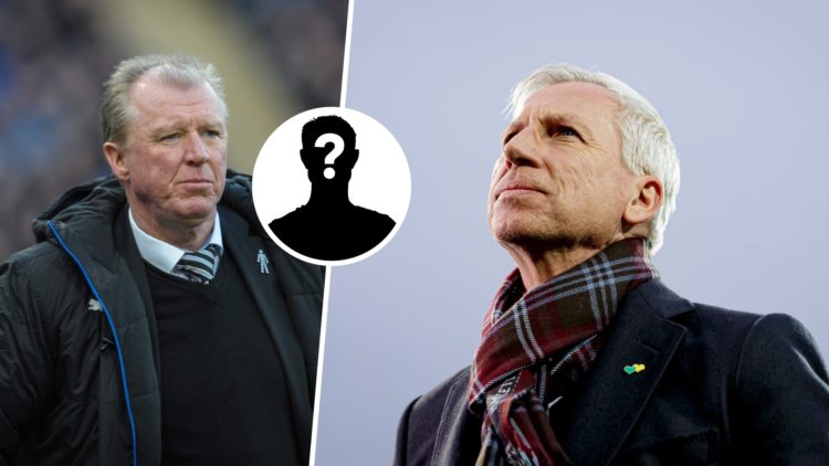 Alan Pardew of ADO Den Haag during the Dutch Eredivisie match between AZ Alkmaar v ADO Den Haag. Newcastle's Head Coach Steve McClaren looks on dur...