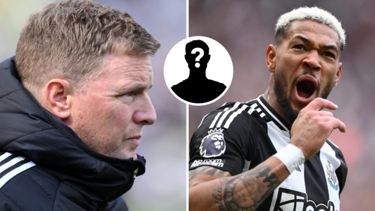 Eddie Howe managing Newcastle United, Joelinton playing for Newcastle United