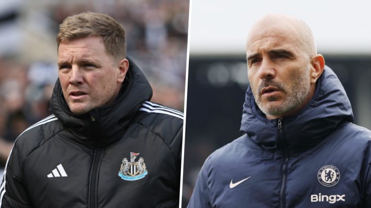 Eddie Howe managing Newcastle United, Enzo Maresca managing Chelsea