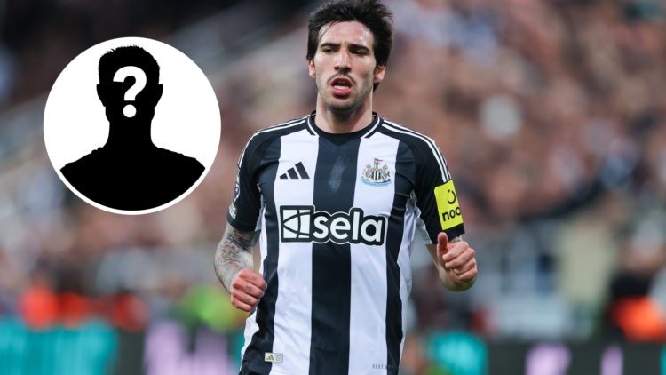 Sandro Tonali of Newcastle United during the Premier League match between Newcastle United FC and Crystal Palace FC. Inset: A mystery player