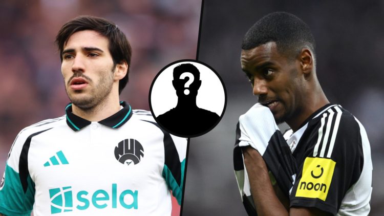 Sandro Tonali playing for Newcastle, Alexander Isak playing for Newcastle, mystery player