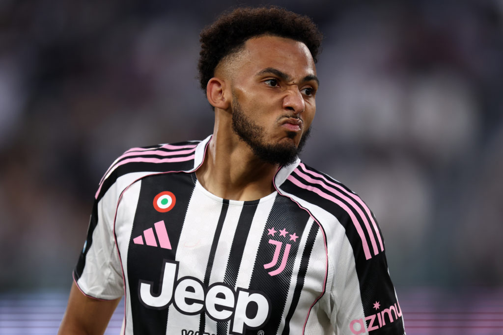 Lloyd Kelly playing in a Serie A match for Juventus.