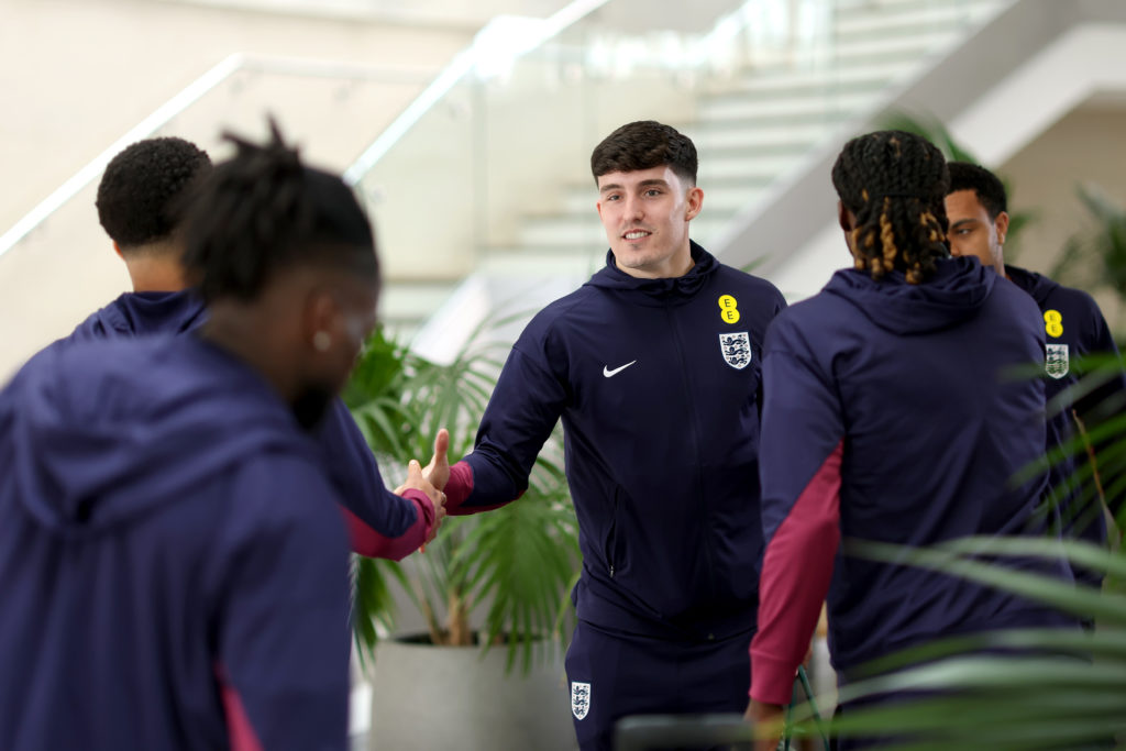 Newcastle United defender Tino Livramento meets his England Under-21s teammates ahead of the European Championship.