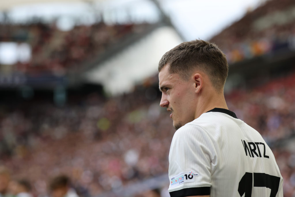 Florian Wirtz playing for Germany against France in the Nations League.