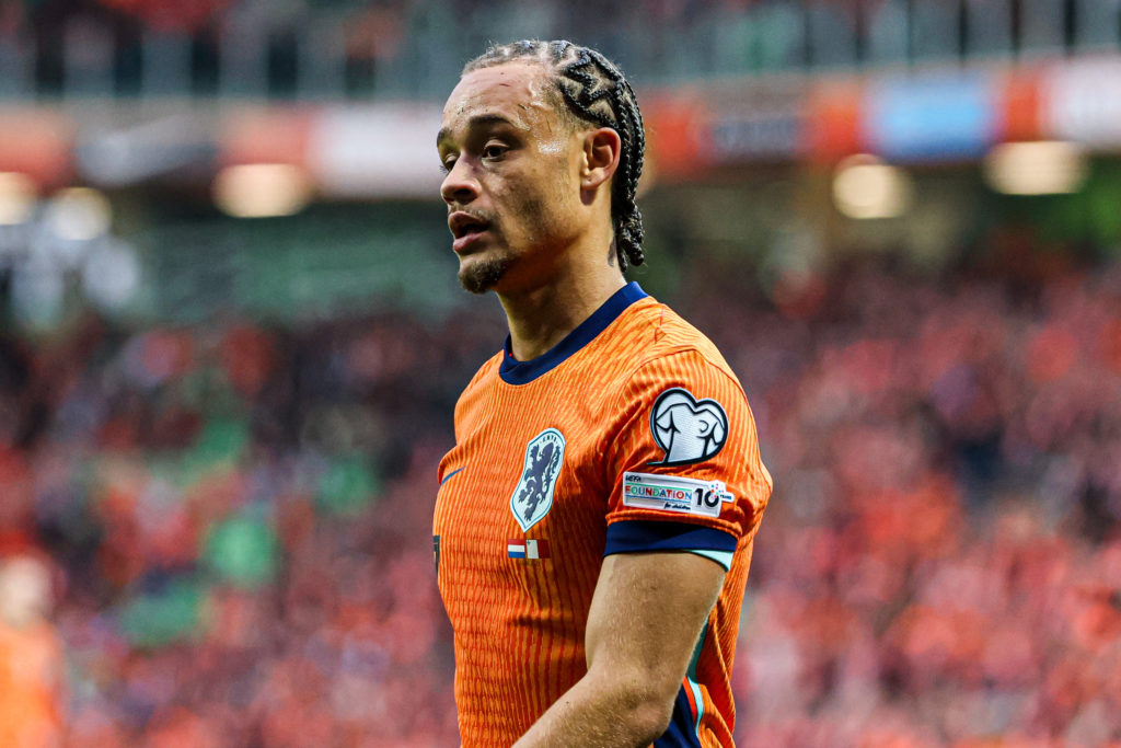 Xavi Simos looks on during a 2026 World Cup qualifier for the Netherlands vs Malta.