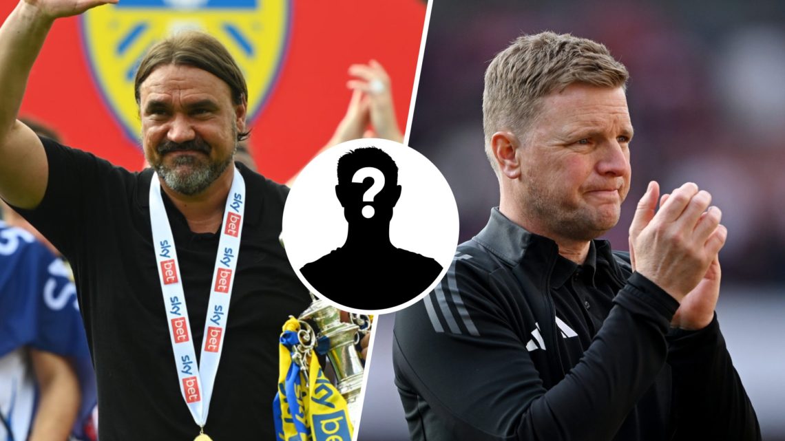 Daniel Farke celebrates after Leeds United win the Championship, Eddie Howe applauds Newcastle United fans, mystery player