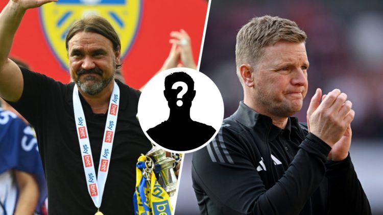 Daniel Farke celebrates after Leeds United win the Championship, Eddie Howe applauds Newcastle United fans, mystery player