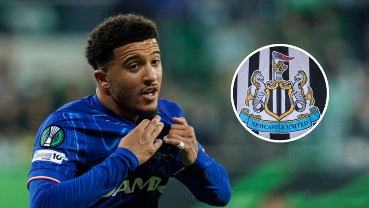 Jadon Sancho of Chelsea celebrates his goal during the UEFA Conference League Final 2025 between Real Betis Balompie and Chelsea FC. Inset: The New...