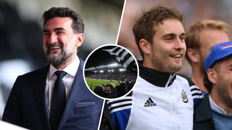 Yasir Al-Rumayyan arrives at St James' Park, Sam Fender poses for a photo on the St James' Park pitch, general photo of a full St James' Park