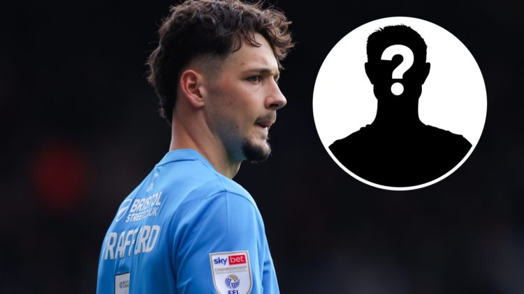 James Trafford playing for Burnley. Inset, mystery graphic inset.