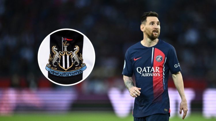 Lionel Messi of Paris Saint-Germain looks on during the Ligue 1 match between Paris Saint-Germain and Clermont Foot at Parc des Princes. Inset: The...