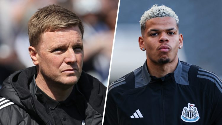 Newcastle United Manager Eddie Howe during the Premier League match between Newcastle United and Chelsea at St. James's Park. William Osula of Newc...