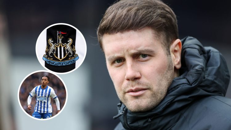 Brighton & Hove Albion manager Fabian Hurzeler looks on during the Emirates FA Cup Fifth Round match between Newcastle United and Brighton & Hove A...