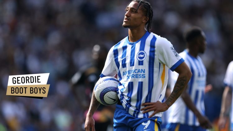 Newcastle United transfer target Joao Pedro waits to take a penalty foor Brighton.