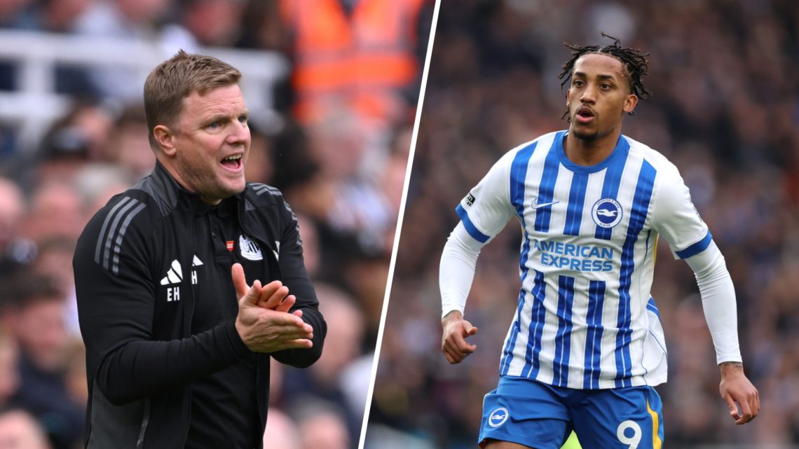 Eddie Howe, Manager of Newcastle United, reacts during the Premier League match between Newcastle United FC and Manchester City FC. Joao Pedro of B...