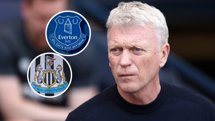 David Moyes, Manager of West Ham United, looks on prior to the Premier League match between Manchester City and West Ham United. Inset: The Newcast...