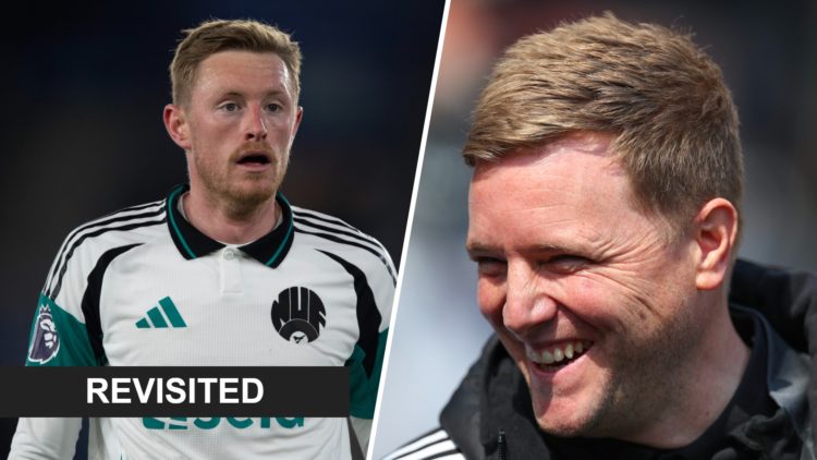Sean Longstaff of Newcastle United during the Premier League match between Leicester City FC and Newcastle United FC. Eddie Howe the head coach / m...