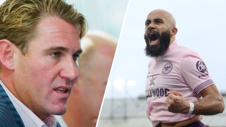 Ex-Crystal Palace owner Simon Jordan speaks to the media, Bryan Mbeumo celebrates scoring for Brentford