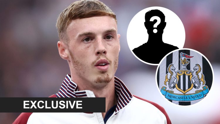 Cole Palmer lines up ahead of playing for England, Newcastle United badge, mystery player