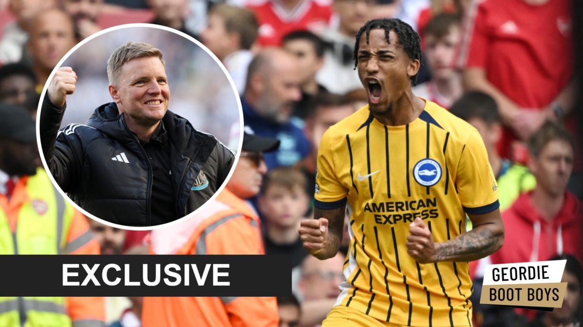 Joao Pedro celebrates scoring for Brighton, Eddie Howe celebrates Newcastle United qualifying for the Champions League
