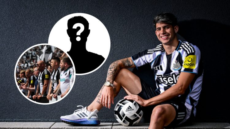 Antonio Cordero is unveiled as a Newcastle United player, Newcastle United fans watch their team, mystery player