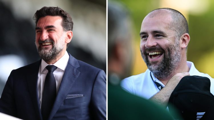Newcastle United Yasir Al-rumayyan is seen smiling. Sporting director Paul Mitchell smiles during a Newcastle United training camp.