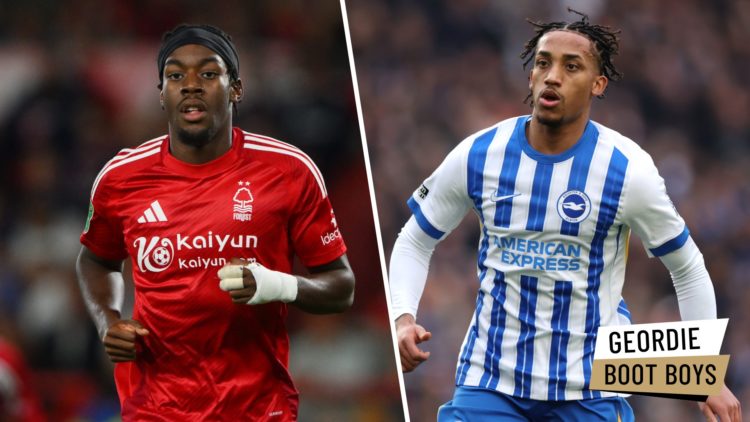 Anthony Elanga playing for Nottingham Forest. Joao Pedro playing for Brighton.