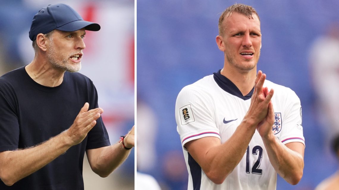 Thomas Tuchel claps on the touchline during England vs Andorra. Dan Burn applauds supporters after England beat Andorra.