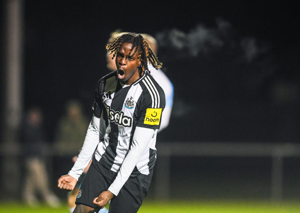 Mo Sedibeh celebrates after scoring in a Northumberland Senior Cup game against Alnwick Town.