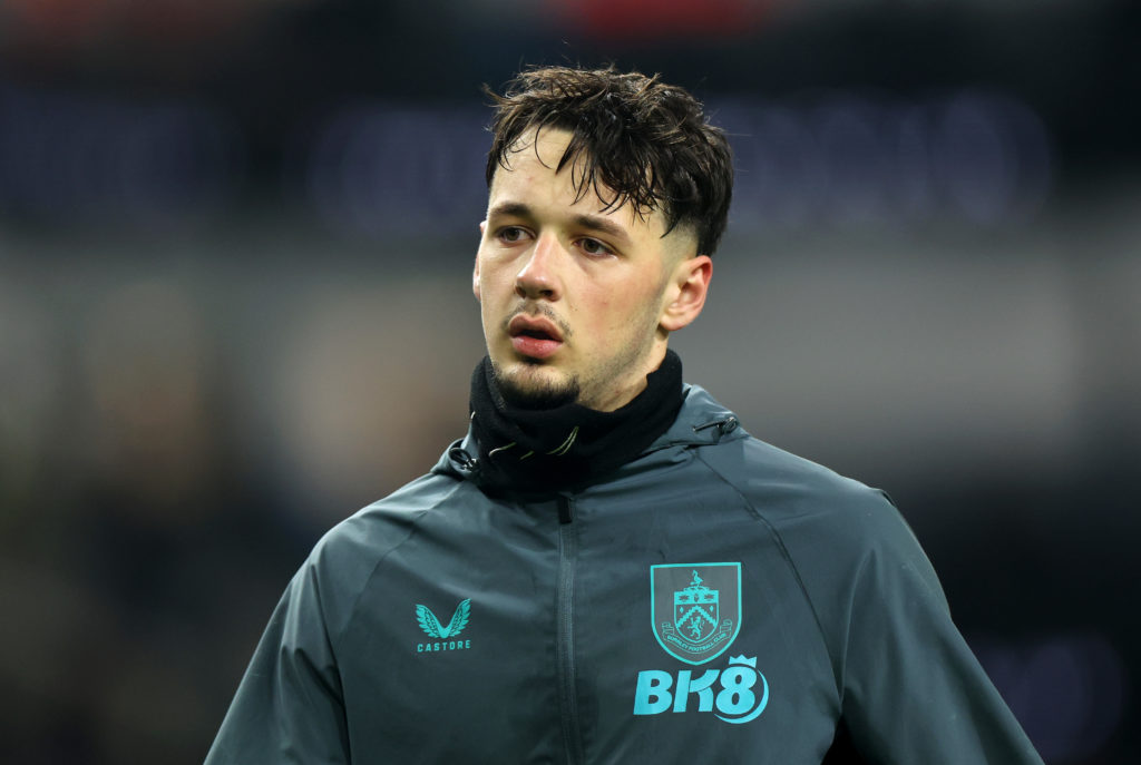 James Trafford warms up ahead of Burnley vs Sunderland in the Championship.