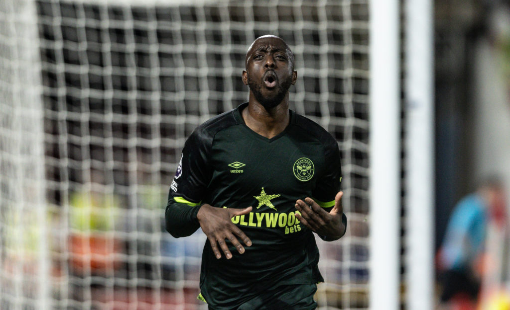 Yoane Wissa celebrates scoring a goal for Newcastle United vs Nottingham Forest.