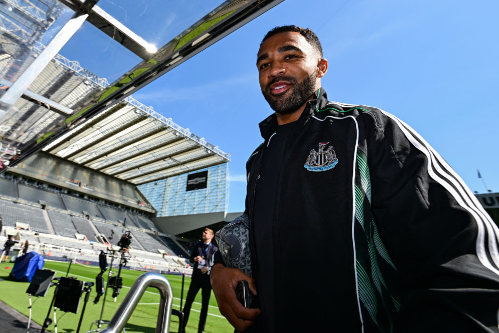 Callum Wilson arrives at St James' Park ahead of a Premier League game between Newcastle United and Chelsea.