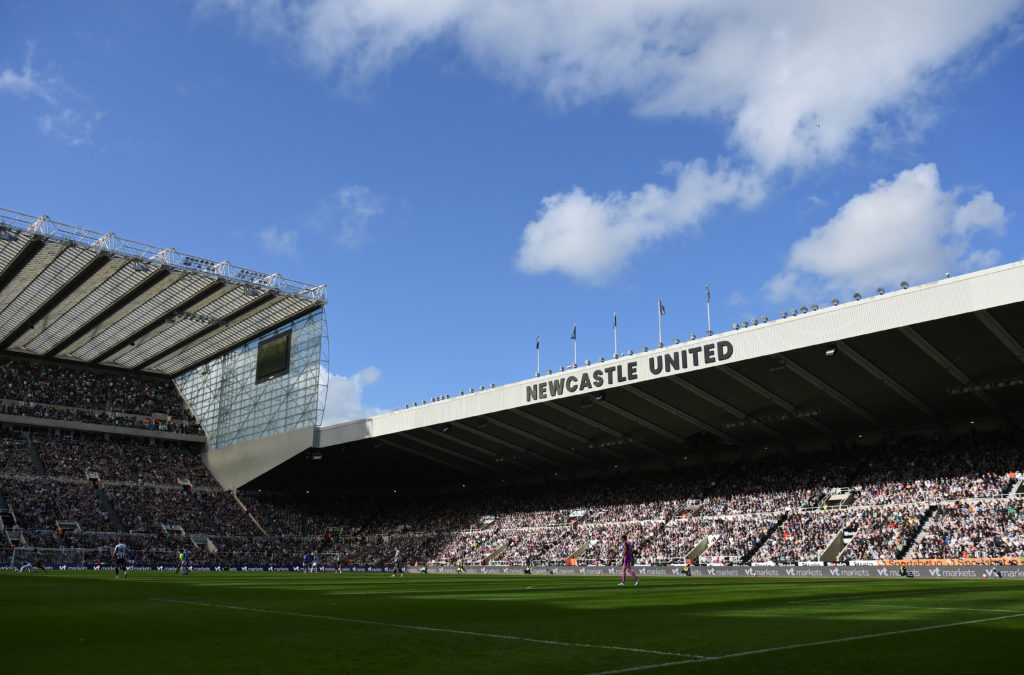 A general view of St James' Park during a Premier League game between Newcastle United and Everton.