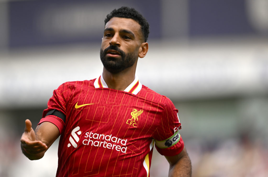 Mohamed Salah playing for Liverpool against Preston North End in a pre-season friendly.