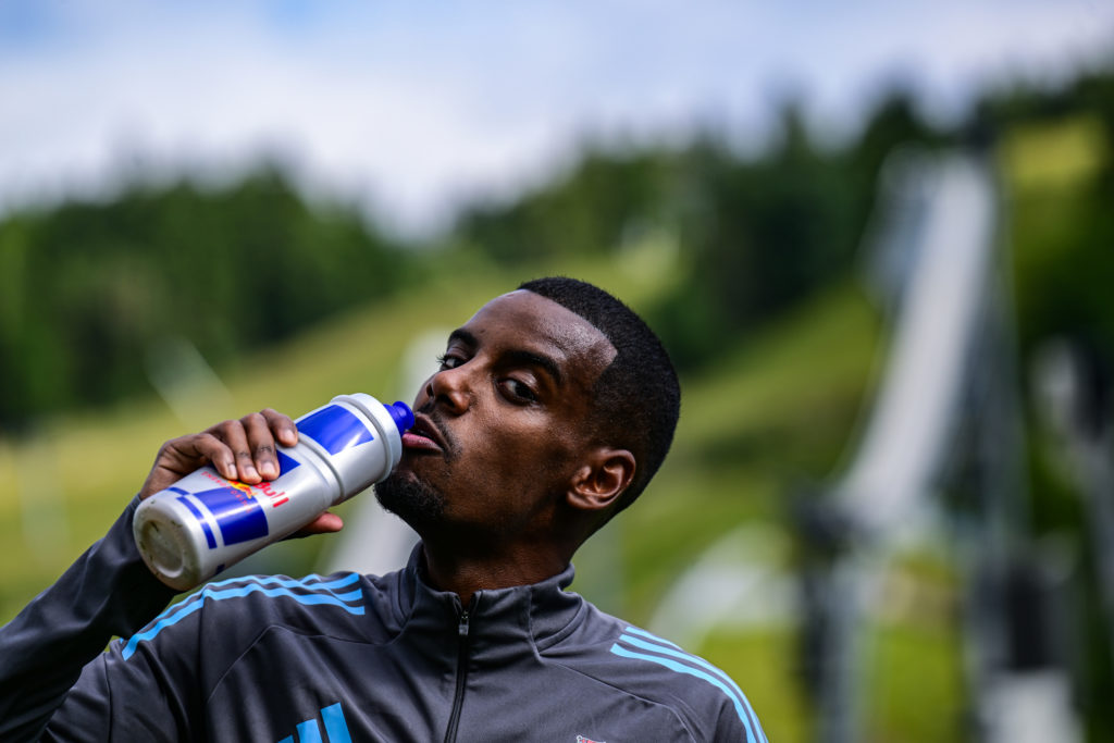 Alexander Isak during Newcastle United pre-season training in Austria.