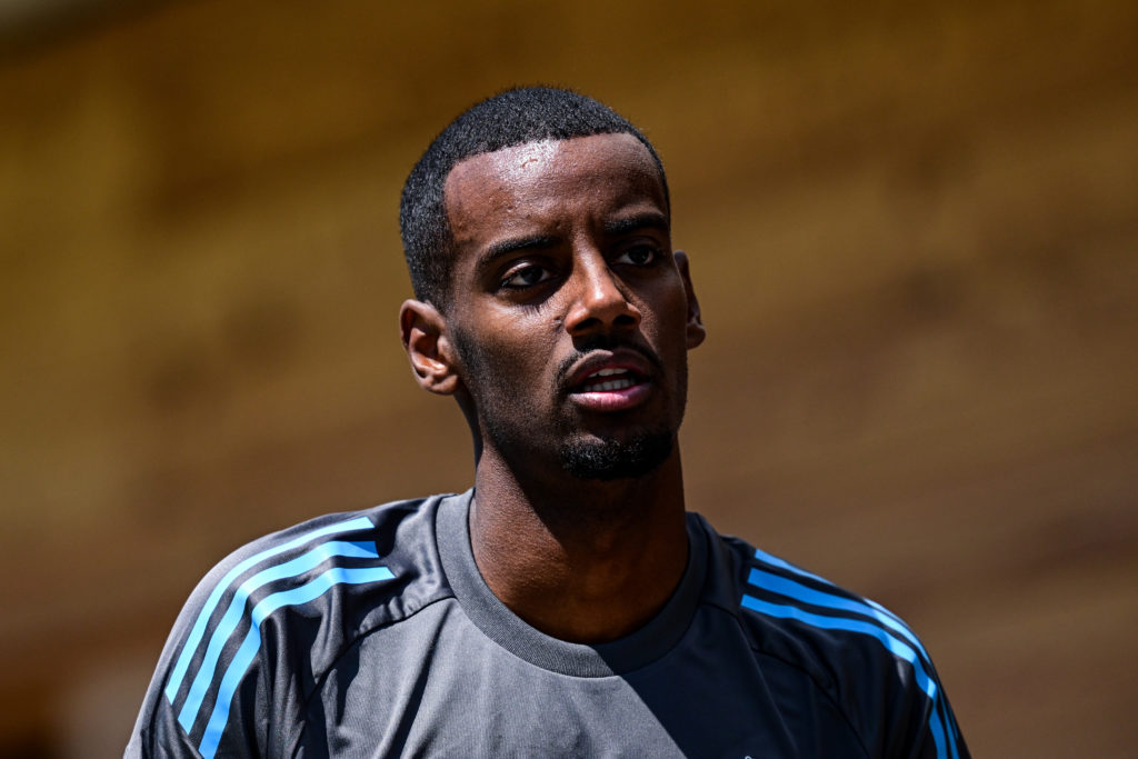 Alexander Isak looks on during Newcastle United's pre-season training camp in Austria.