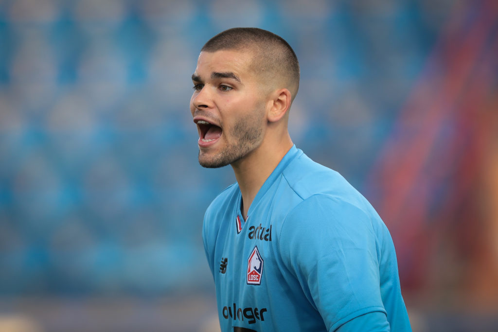 Lucas Chevalier plays in a pre-season friendly for Lille against Como.